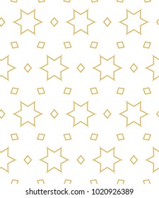 Seamless ornamental vector pattern in golden color