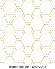 Seamless ornamental vector pattern in golden color