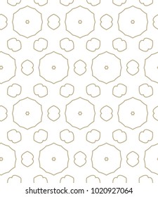 Seamless ornamental vector pattern in golden color