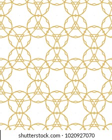 Seamless ornamental vector pattern in golden color