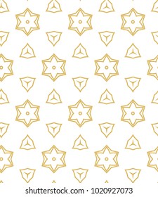Seamless ornamental vector pattern in golden color