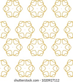 Seamless ornamental vector pattern in golden color