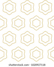 Seamless ornamental vector pattern in golden color
