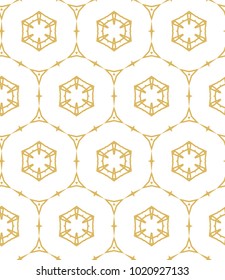 Seamless ornamental vector pattern in golden color