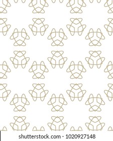 Seamless ornamental vector pattern in golden color