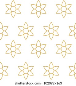 Seamless ornamental vector pattern in golden color