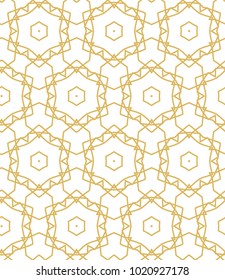 Seamless ornamental vector pattern in golden color