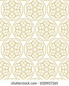 Seamless ornamental vector pattern in golden color