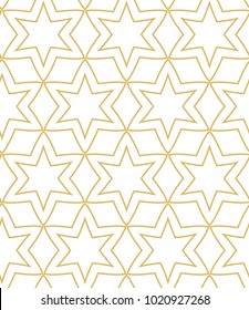 Seamless ornamental vector pattern in golden color