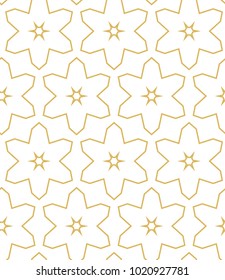 Seamless ornamental vector pattern in golden color