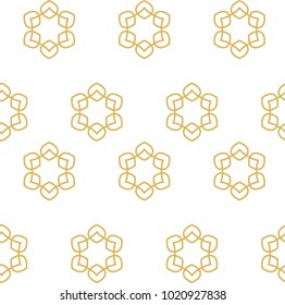 Seamless ornamental vector pattern in golden color