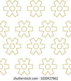 Seamless ornamental vector pattern in golden color