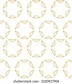 Seamless ornamental vector pattern in golden color