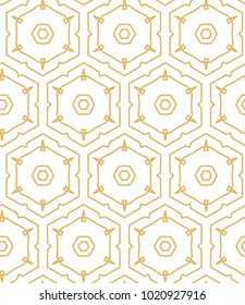Seamless ornamental vector pattern in golden color