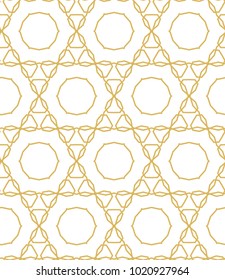 Seamless ornamental vector pattern in golden color