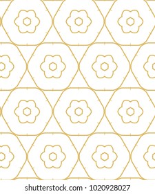 Seamless ornamental vector pattern in golden color