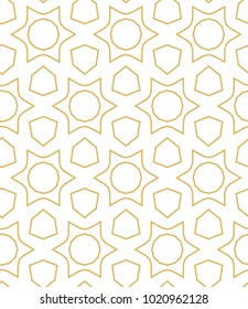 Seamless ornamental vector pattern in golden style