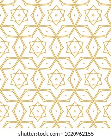 Seamless ornamental vector pattern in golden style