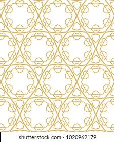 Seamless ornamental vector pattern in golden style
