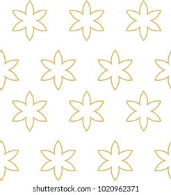 Seamless ornamental vector pattern in golden style
