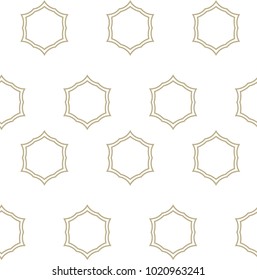 Seamless ornamental vector pattern in golden color