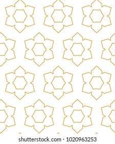 Seamless ornamental vector pattern in golden color