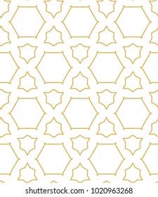Seamless ornamental vector pattern in golden color
