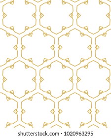 Seamless ornamental vector pattern in golden color