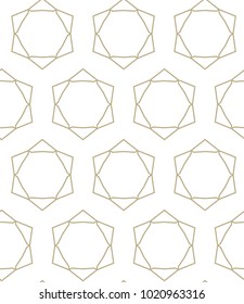 Seamless ornamental vector pattern in golden color