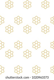 Seamless ornamental vector pattern in golden color