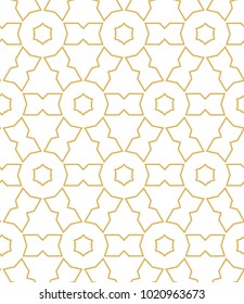 Seamless ornamental vector pattern in golden color