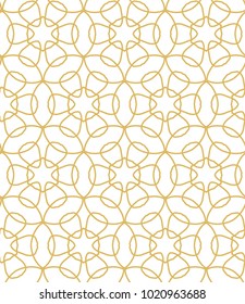 Seamless ornamental vector pattern in golden color