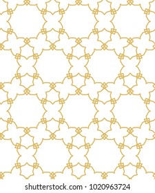 Seamless ornamental vector pattern in golden color