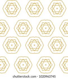Seamless ornamental vector pattern in golden color