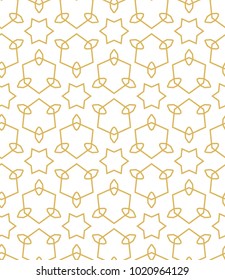 Seamless ornamental vector pattern in golden style