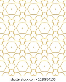 Seamless ornamental vector pattern in golden style