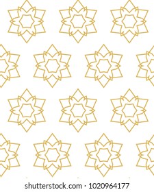 Seamless ornamental vector pattern in golden style