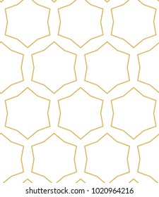 Seamless ornamental vector pattern in golden style
