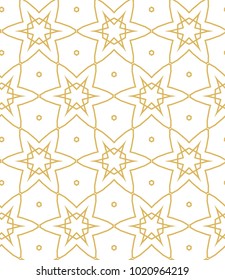 Seamless ornamental vector pattern in golden style