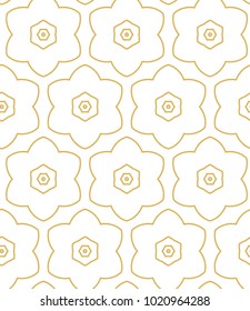 Seamless ornamental vector pattern in golden style