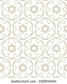 Seamless ornamental vector pattern in golden style