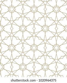 Seamless ornamental vector pattern in golden style
