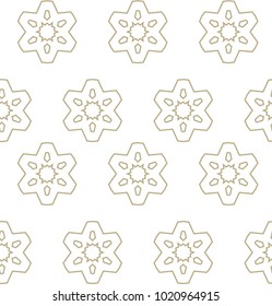 Seamless ornamental vector pattern in golden color