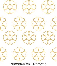Seamless ornamental vector pattern in golden color