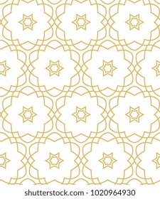 Seamless ornamental vector pattern in golden color Seamless ornamental vector pattern in golden color