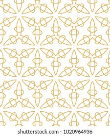 Seamless ornamental vector pattern in golden color