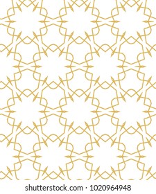 Seamless ornamental vector pattern in golden color