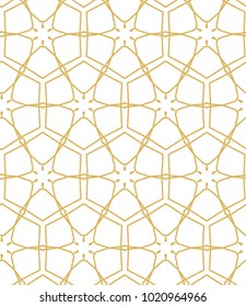 Seamless ornamental vector pattern in golden color