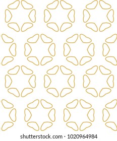 Seamless ornamental vector pattern in golden color
