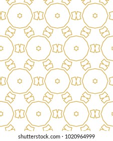 Seamless ornamental vector pattern in golden color